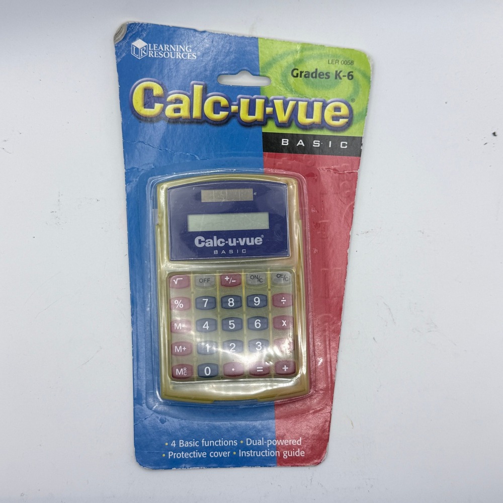 Learning Resources Calc-u-vue Basic‎ Calculator K-6  Dual-Power LER 0058 NIP